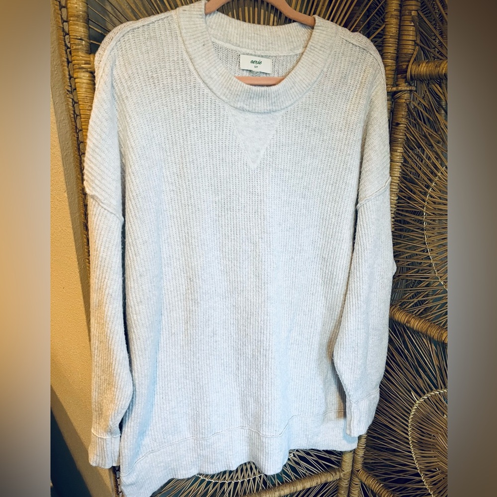 Aerie gray long knee length sweater
